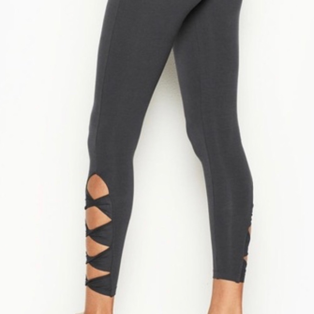 Victoria's Secret Criss Cross Leggings Grey Sz ~> Small